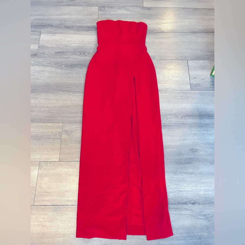 Maxi Split Front Dress - Red